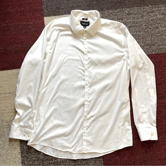 awearness kenneth cole white slim fit dress shirt Kenneth Cole Men's Dress Shirt Regular Fit Stretch Collar Non Iron Solid main image 1